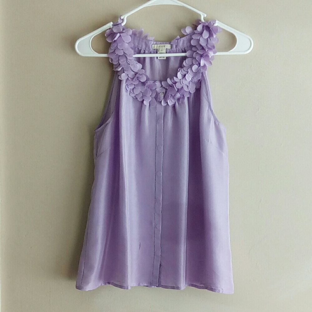 🆕J Crew Flutter Neck Silk Cami- Lilac🆕